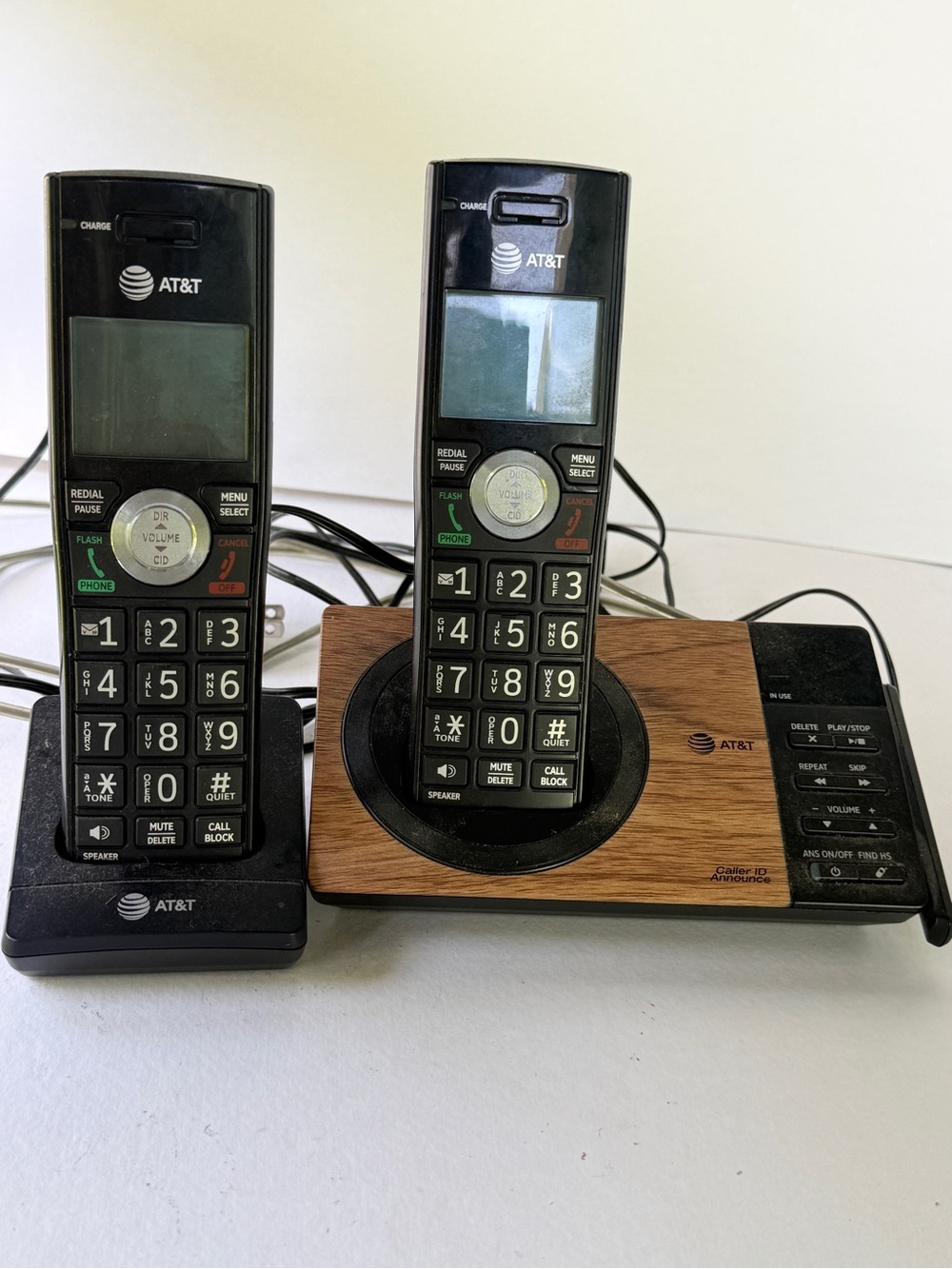 AT&T CL82167 2 Cordless Phones  Answering Machine Call Block Caller ID Charger